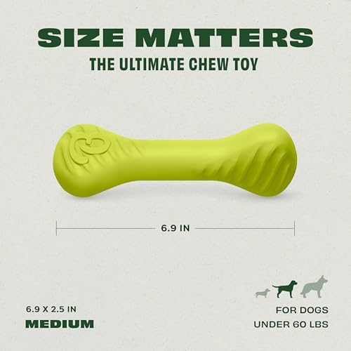 Benebone Natural Rubber Dog Bone Chew Toy, Natural Rubber | Natural Rubber, Tough But Gentle, Easy-Grip Design, Great for Fetch, Dishwasher Safe, Dog Bones, Long-Lasting