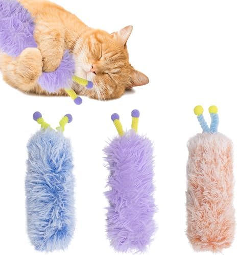3 Pack Catnip Toys,Soft Cat Pillows Toys with Antennae, Funny cat Toy