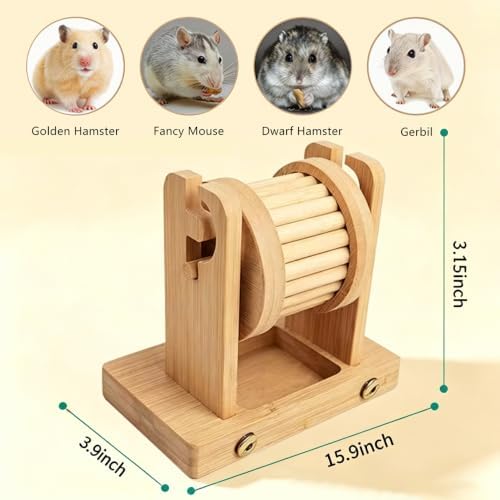 Enrichment Toy, Hamster Foraging Wheel Treat Dispenser for Small Rodents