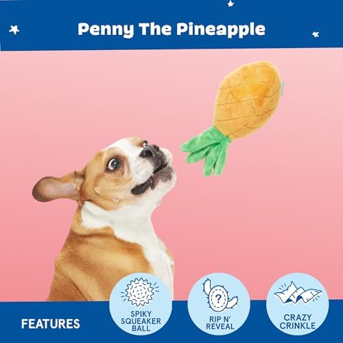 BarkBox Penny The Pineapple 2-in-1 Interactive Plush Dog Toy