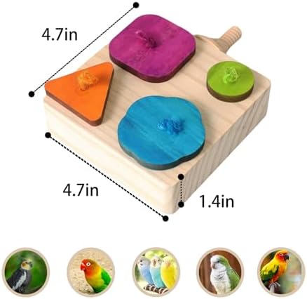 Birdie Puzzle Feeder - Interactive Foraging Toy for Parrots, Parakeets, Cockatiels, Conures | Mental Enrichment & Stimulation Game to Prevent Boredom (Colorful)