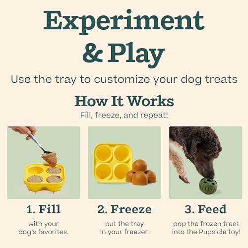 WOOF Starter Pack Dog Treat Toy for Small Dogs 10-25 lbs | Long-lasting enrichment kit, Pupsicle toy included, reusable treat mold, chicken Pops, DIY frozen treats