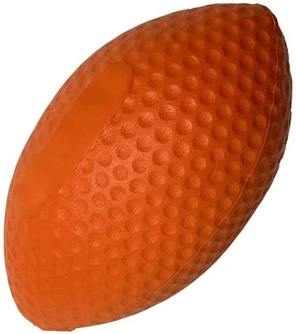 EVA bite-Resistant pet Football Dog Interactive Teething Toy can be Thrown and Bitten Training Ball Elastic and Light Human pet Throwing Ball (Orange)