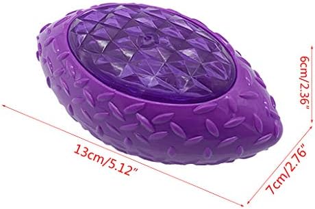 Dog Puppy Rubber Football Shape LED Light Sound Bouncy Ball Tooth Chew Molar Interactive Training Toy Pet Supplies, Green