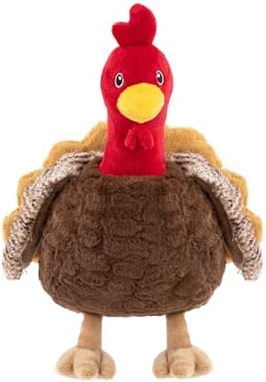 Fuzzl Plush Super Soft Sir Gobbles Turkey Dog Toy & Comforter – Cuddly Plush with Squeaker, Gentle Dog Toy for Puppies & Small, Medium & Large Dogs