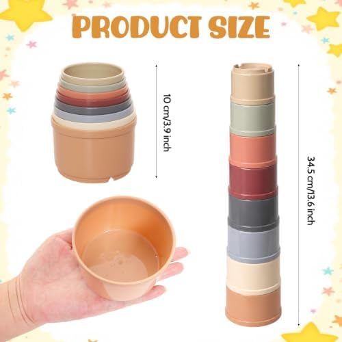 8 Pcs Stacking Cups for Bunny Small Pet Bunny Foraging Interactive Toys