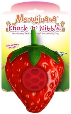 MEOWIJUANA Knock N Nibble Strawberry CAT Treat Dispensing Toy