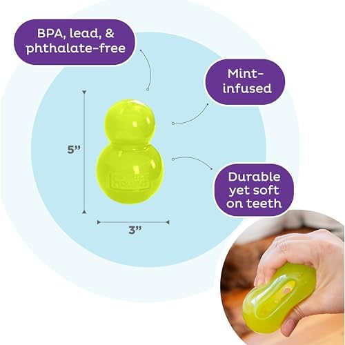 Outward Hound by Planet Dog Double-Tuff Stuffable Dog Toy, Large 5-Inch Green - Treat Dispensing Chew Ball for Medium to Large Dogs, Interactive Puzzle for Enrichment & Slow Feeding