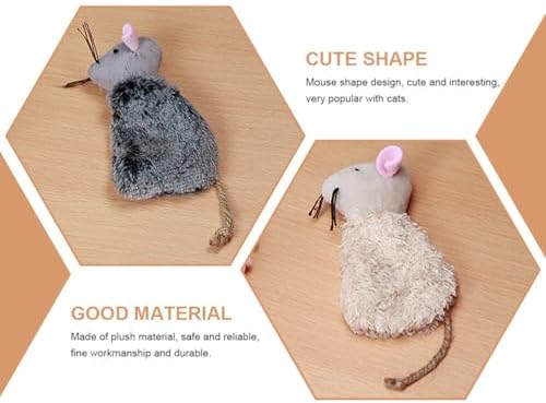 Ipetboom 9pcs Catnip Toys for Cats Refillable - Interactive Cat Chew Toys for Indoor with Natural Jute Tail and Long Fur - Durable Plush Mouse Pet Fun Tool for Hunting Boredom Relief