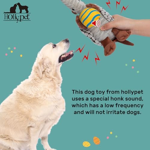 Hollypet Armadillo Squeaky Puppy Dog Toys for Small Medium Dogs, Yellow Egg