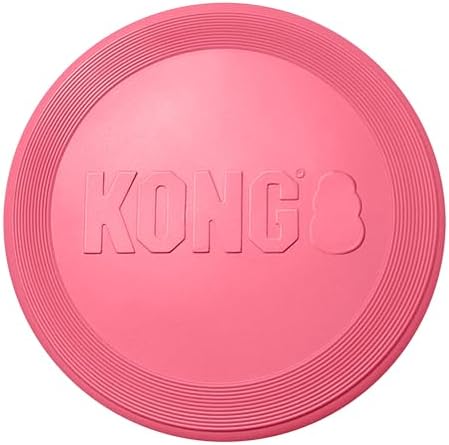 KONG Puppy Flyer, Soft Rubber Flying Disc Toy, for Small Puppies, Pink