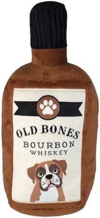 Fringe Studio Old Bones Whiskey Plush Dog Toy, Pet Shop Collection (314454)