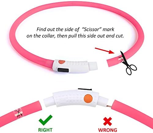 BSEEN Light Up Dog Collar, Silicone LED Pet Collar Rechargeable Glowing Puppy Necklace Safety Dog Lights for Night Walking (Pink)