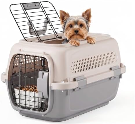 23 Inch Portable Hard-Sided Dog Cat Carrier, Airline Approved Travel Crate