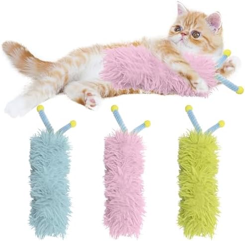 3 Pack Catnip Toys,Soft Cat Pillows Toys with Antennae, Funny cat Toy