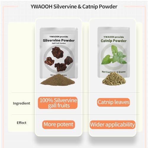 6 Silvervine Sticks Cat Toys with Catnip & Silvervine Powder Set
