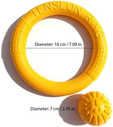Small Dog Ball with Strap, Floating EVA Interactive Toy（Yellow，Small）