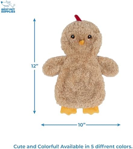 Best Pet Supplies Interactive Squeaky Dog Toy - Baby Chicken, Khaki | Stuffing Free Body, Soft, Squeaks & Crinkles, No Mess, Perfect for Moderate Chewers, Toss and Fetch Play