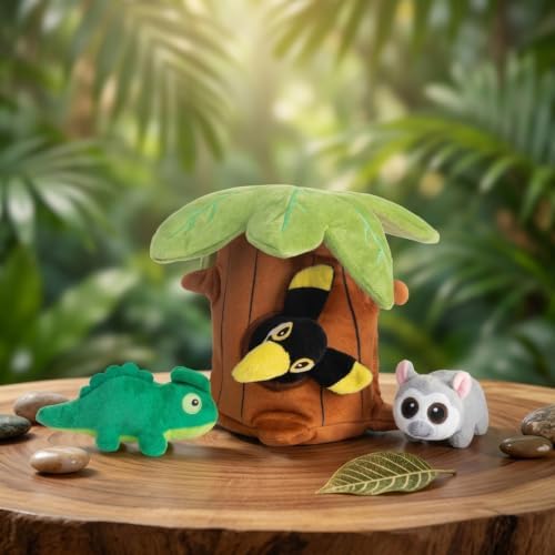 Hollypet Squeaky Hide and Seek Dog Toys for Small and Medium Dogs, Baobab