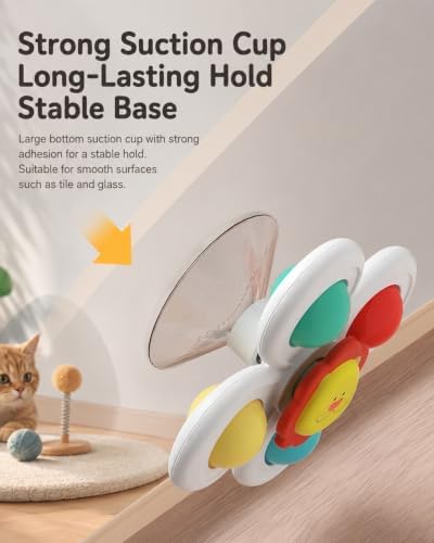Cat Suction Cup Spinner Toy 3PCS Strong Suction 360° Spin Stick Anywhere