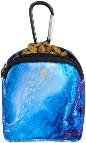 Dog Treat Pouch,Treat Pouches for Pet Training,Portable Snack Reward Dog Food Dispenser for Traveling or Outdoor Use，Blue Marble