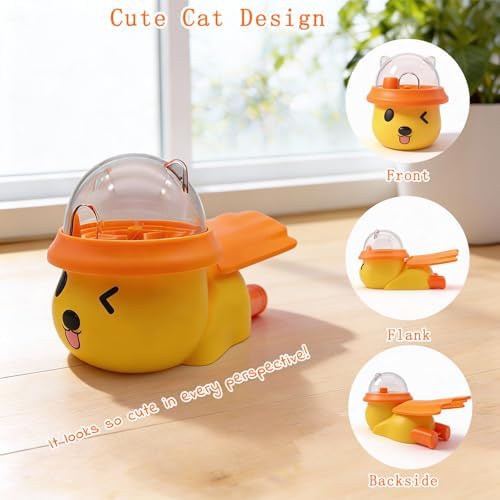 Interactive Dog and Cat Treat Dispenser - Slow Feeder Puzzle Toy | extra-large pedal, adjustable food outlet fits different kibble & treats, slow eating, mental stimulation, IQ training