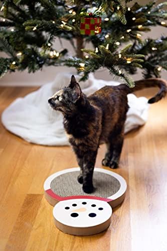 Pearhead Holiday Snowman Cat Scratch Pad, Festive Christmas Scratch Pad