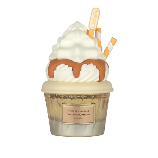 Lattafa Whipped Pleasure Eau de Parfum, Give Me Gourmand Collection, Spray Form, 75ml, Whipped Cream, Caramel & Vanilla Scent, Long-lasting