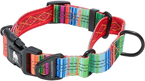 Leash Boss Martingale Collar for Dogs | Reflective Nylon Dog Collar for Large Dogs, Medium and Small Dogs | No Pull Pet Training Collar | Quick Release Buckle, Adjustable Pet Collar
