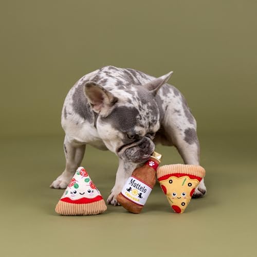 Fringe Studio Plush Dog Toy, 3 Pieces Set, Slice N’ SIP, Pet Shop Collection (662177)