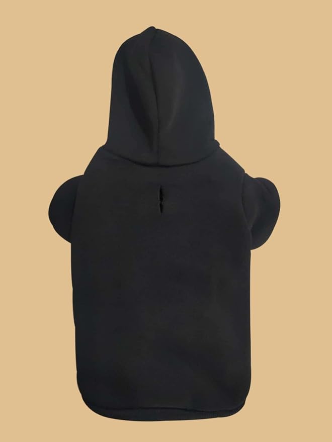 Basic Dog Hoodie Sweatshirt Puppy Sweater Warm Cat Costumes Pet Clothes for Chihuahua Puppy Kitten Small Medium Dogs Black Large