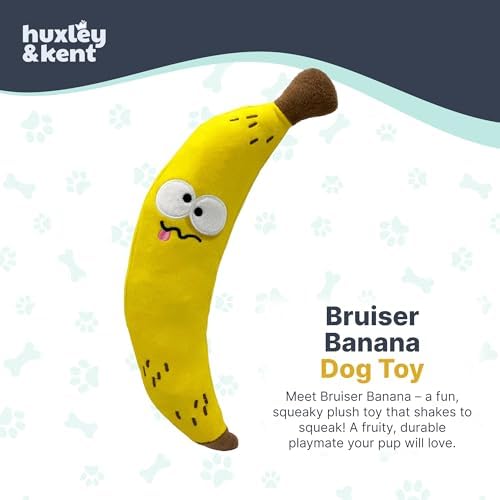 Huxley & Kent Fetchies Plush Dog Toy, Bruiser Banana, Small