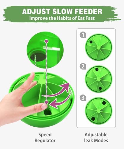 Dog Treat Dispensing Ball Toy - Large Adjustable Food Dispenser