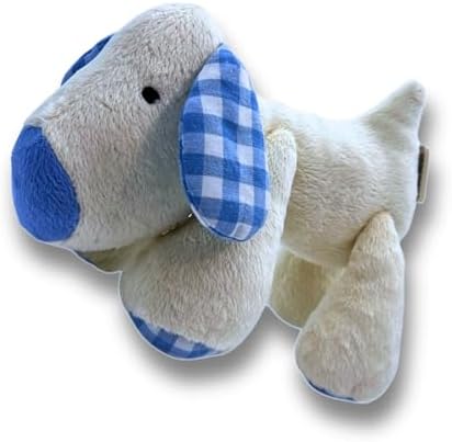 7" Squeaky Plush Toy for Puppies Small Dogs Self Etertainment Washable Soft Made [PET ONLY] (White Dog)