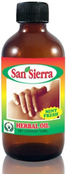 San Sierra Herbal Massage Oils 120 ml (4.06 fl oz) - Relaxing and Soothing (Mint Fresh)