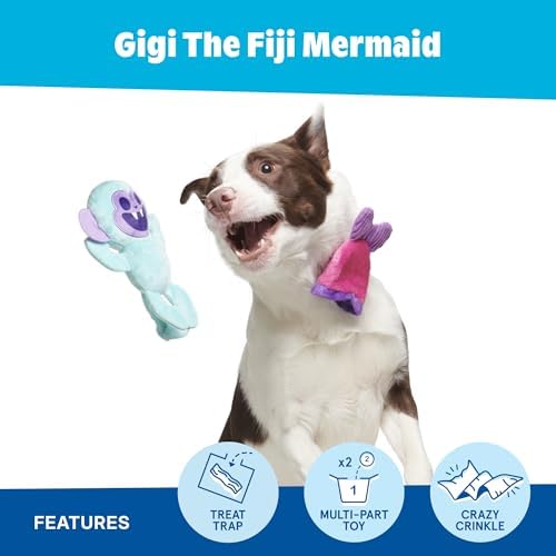 BarkBox Gigi the Fiji Mermaid Dog Toy - Toy for Medium and Large Dogs