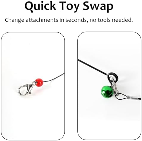 Cat Wand Toy, 4PC Flying Bug Toys for Cats(4PC Bug Refills)