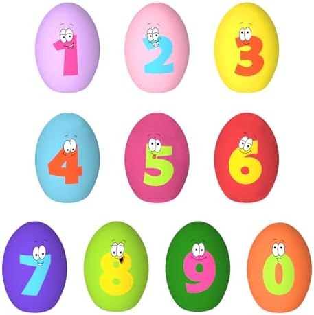 Squeaky Dog Toys for Small Dogs, 10 Pack Soft Puppy Chew Toy Set, Funny Numbers Squeaky Dog Balls, Interactive Fetch Playing Egg Balls for Puppy Small Breeds, 1.7"*2.4"