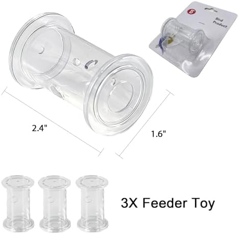Reptile Treat Feeder Toy 3 Pack,Rolling Clear Insect Dispenser for Lizards, Geckos, Bearded Dragons & Small Reptiles – Interactive Mealworm Feeding Tube for Enrichment and Slow Feeding