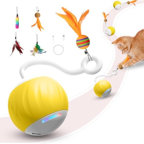 Upgraded 2.36 Inch Large Cat Toy With Touch&Voice Activation for Indoor Cat