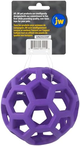 JW Pet HOL-ee Roller, Natural Rubber, Medium 4.5in, Colors May Vary