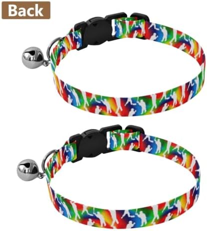 Baseball Players Poses Dog Collars for Small Dogs, 2 Pack Dog Bell Collar