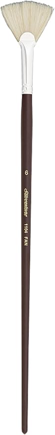 Silver Brush Limited 1104, Silverstone Fan Brush, Oil Paintbrush, Size 6, Long Handle