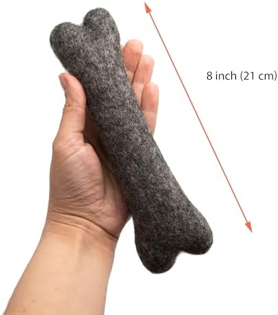 Glaciart One Felted Wool Dog Chew Bone (3 Pcs)| Durable Dog Chew Toy, Puppy Chew Toys for Teething & Dog Teeth Cleaning | Pet Toys Fetch Games & for Anxiety/Boredom | Great for Small or Medium