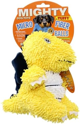 MIGHTY Tuffy Microfiber Medium Ball Dragon Dog Toy