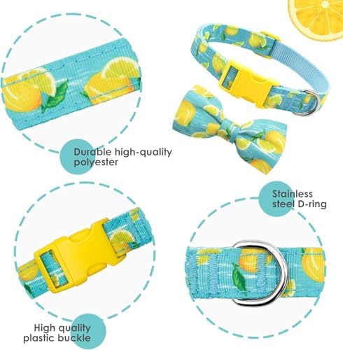 azuza Dog Collar Bow Tie, Soft Adjustable Bow tie Dog Collars for Small Dogs