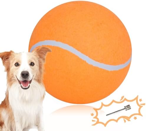 Banfeng Big Tennis Ball for Dogs, Giant Dog Tennis Ball Toy Large Outdoor Sports Gift for Small Medium Large Dog (Orange, 9.5 inch)