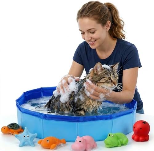 Interactive Cat Water Mat with Fish Toy, Self Play Aqua Toys for Bored Indoor Cats, Stimulating Enrichment Toys for Cats & Ferrets, Portable Cat Water Pool