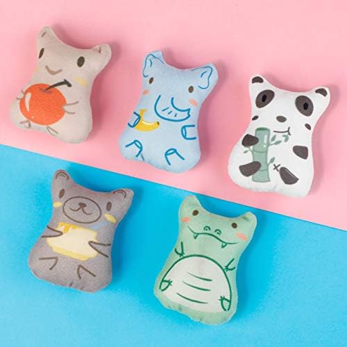 Catnip Toys for Indoor Cats - 5PCS Plush Cat Chew Toys Teething Interactive Catnip Filled Kitten Toy Soft Pet Toy