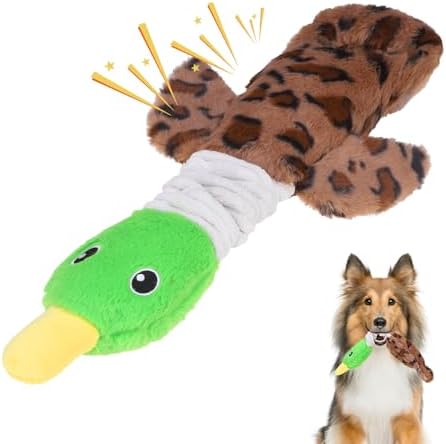 KOOLTAIL Duck Dog Toys, Tough Plush Dog Chew & Squeaky Toys with Crinkle Paper, Interactive Training & Tug of War Puppy Teething Toy for Indoor Outdoor Play, Soft Pet Toy for Small Medium Large Dogs